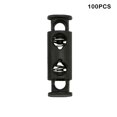 thumbnail image 4 of pitrice 100 Pcs Butée en Plastique Lacet Butée de Cordon Verrou Simple Double Trou Attache à Ressort Pince Cordon Toggle Sac en Paracorde Noir 12 2.5*0.8, 4 of 7