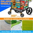 thumbnail image 5 of Foldable Shopping Cart, Folding Grocery Cart with Encrypted Mesh Bottom, 360° Swivel Wheels Lightweight Trolley for Halloween, Shopping, Grocery, Laundry, Luggage, Supermarket, Camping, Beach, 5 of 9