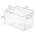 thumbnail image 3 of iDesign Plastic Storage Bins with Handles - Set of 2 - Clear - Made in USA, 3 of 7