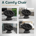 thumbnail image 6 of 360 Swivel Comfy Papasan Chair with Fabric Cushion, Metal Frame, Black Cushion - Black Base, 6 of 7