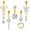 Gold, variant on 5 Pcs Dangly Belly Button Bars, 14G Stainless Steel Navel Piercing Jewelry with Flower, Heart, Butterfly Designs for Women Girls