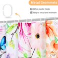 thumbnail image 3 of Extra Long Shower Curtain 72 x 84, Hummingbird Floral Shower Curtain for Bathroom, Tropical Flower Bird Butterfly Waterproof Fabric Shower Curtain Set with Hooks, 3 of 6