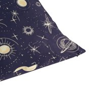 Space Themed Pattern 16x16 Inch Plush Velvet Pillowcase Double Sided Print, Hidden Zipper