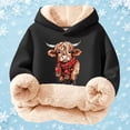 thumbnail image 2 of Hoodies Sweatshirts Girls Lined Hoodie Cute Print Sweatshirt Warm Pullover Top Cozy Youth Outerwear GY2 3T-4T, 2 of 5