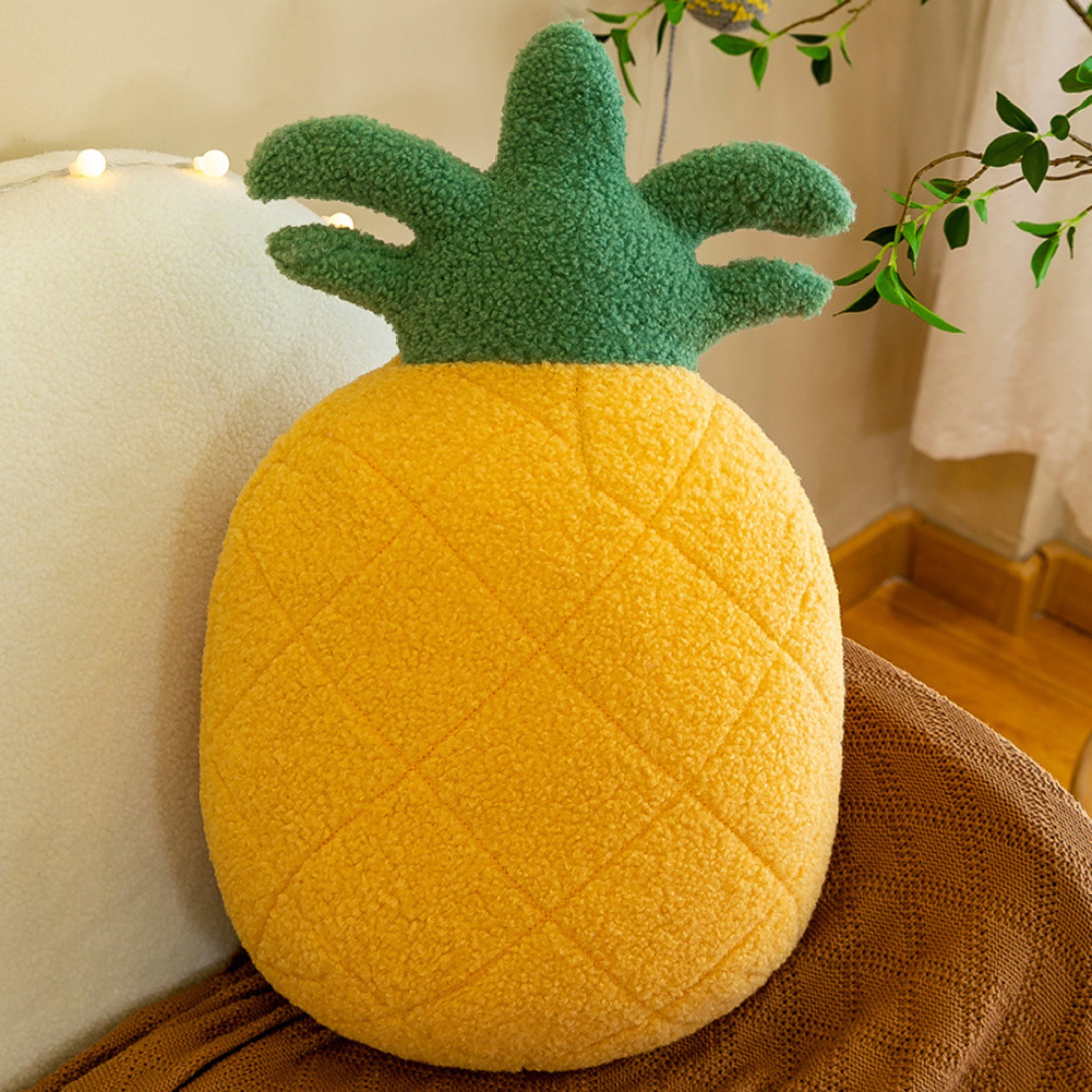 Surakey Soft Pillow 21.6 Inchs Yellow Simulated Fruit Strawberry Pineapple Plush Toys Home Sofa Office Decoration Walmart
