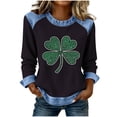 thumbnail image 2 of POTETI Women St Patricks Day T-shirts Shamrock Women Long Sleeve Crew Neck Shirts Tops, 2 of 5
