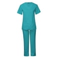 thumbnail image 1 of Conjunto de uniforme exfoliante para mujer, traje suave, uniformes de enfermería para centro de belleza, peluquero de mascotas Azul, 1 of 8