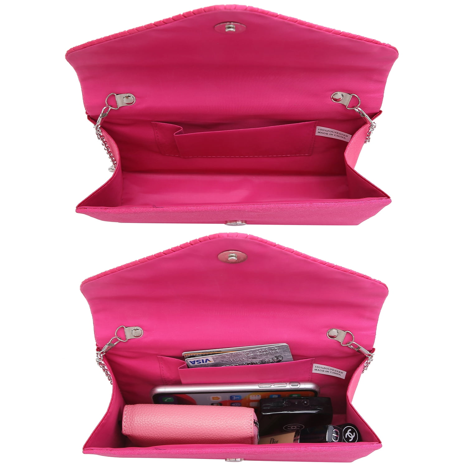 Dasein Women's Evening Bags Envelope Handbag Party Prom Clutch Purse Shoulder Cross Body Bag