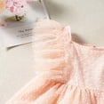 thumbnail image 4 of Robe de Fête pour Bébé Fille Été Robe Rose à Manches Volantes à Pois Robe Princesse, 4 of 9