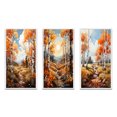 thumbnail image 2 of Designart "Birch Woods Autumn VII" Floral Framed Wall Art Set Of 3 - Brown Tree Birch Frame Canvas Set For Living Room Decor, 2 of 6