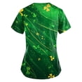 thumbnail image 3 of Womens Nursing Uniform Tops St Patricks Day Short Sleeve V Neck Shamrock Print Scrubs Casual Workwear Shirt with Pockets 2026 Light Green L, 3 of 3
