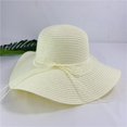 thumbnail image 3 of Sombrero de paja para mujer, sombrero de verano para el sol, sombrero de playa plegable anti-UV con ala ancha y correa ajustable para la barbilla para viajes, 3 of 5
