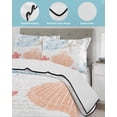 thumbnail image 4 of Quilts Twin-XL Size Bedding Set, Orange Red Blue Coastal Nautical Lightweight Quilted Comforter, Beach Sea Turtle Ocean Coral Starfish Bedspread Coverlet with Pillow Covers for All Season, 68" x 98", 4 of 7