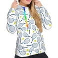 thumbnail image 5 of Yiaed Tennis Rackets And Balls Print Womens Casual Hoodies Crew Neck Long Sleeve Sweatshirts With Pocket Pullover Tops Women's Hooded Sweatshirt-Large, 5 of 5