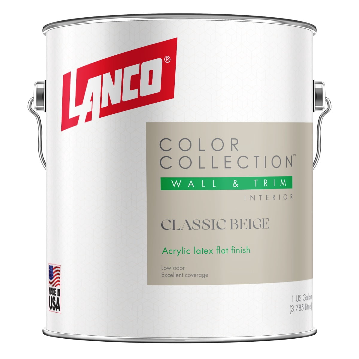 Lanco Color Collection Flat Interior Wall & Trim Paint, Classic Beige, 1 Gallon