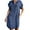 Dark Blue, variant on Titcea Casual Dresses for Women Knee Length Solid Color Button Down V Neck Short Sleeve Midi Dresses with Pockets on