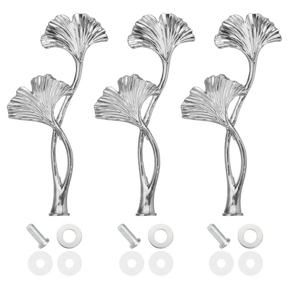 Uxcell 1 Tier Cake Tray Stand Handle 3 Set Metal Cake Stands Holder Cupcake Dessert Plate Hardware Fitting Holder Rod Stand Handle for Wedding Party Festival, Silver (Flower)