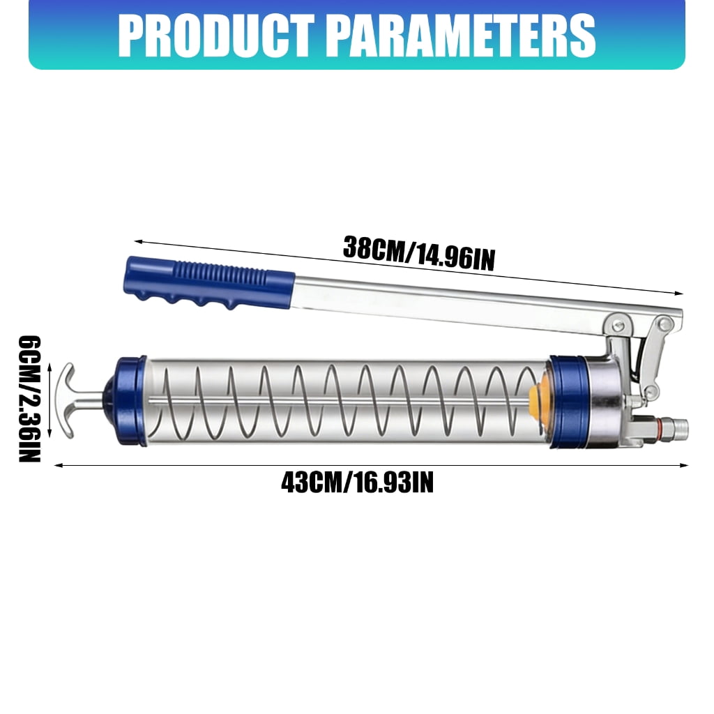High Pressure Manual Grease Injector With Clear Tube For Construction Equipment