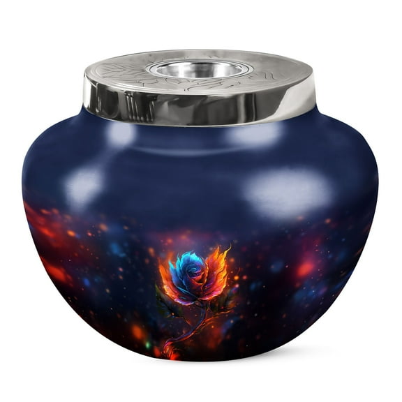 KARYLIZ Flower Urn - Large Urns For Human Ashes Adult Male - Funeral Cremation Urns For Women - Memorial Ash Holder - Decorative Box - For Ashes Of Loved Ones - Burial Urn 10 Inch