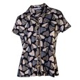 thumbnail image 1 of Amanda Blu Small Leopard Hearts Notched Collar Pajama Top, 1 of 1
