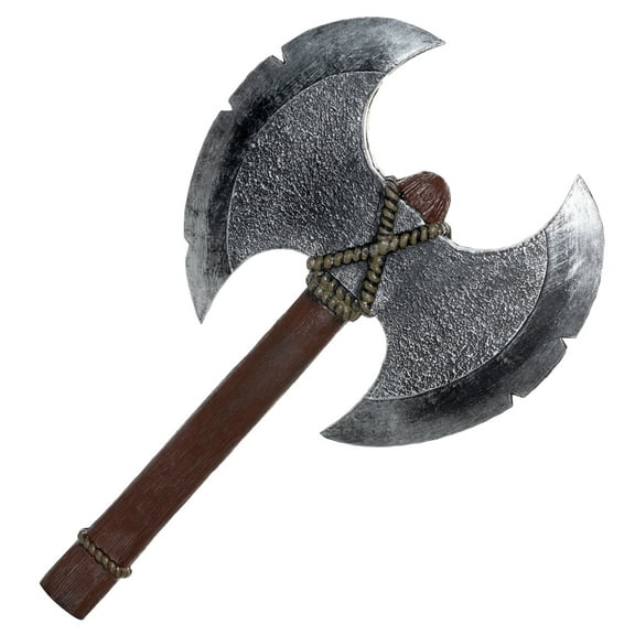UNDERWRAPS Double Sided Hand Axe - Faux Foam Axe for Halloween, Cosplay Accessory, Foam Costume Axe, Movie Props, Viking Axe, Horror Props