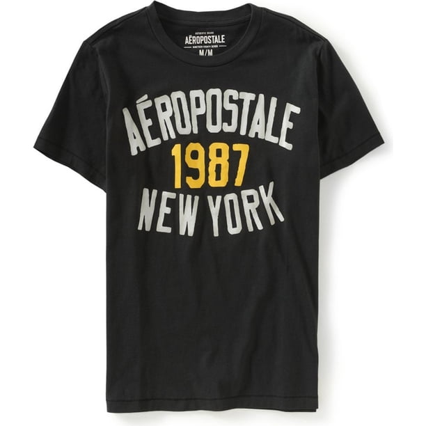 Aeropostale Mens 1987 New York Painted Graphic Camiseta, Gris, Mediano Aeropostale Camiseta gráfica