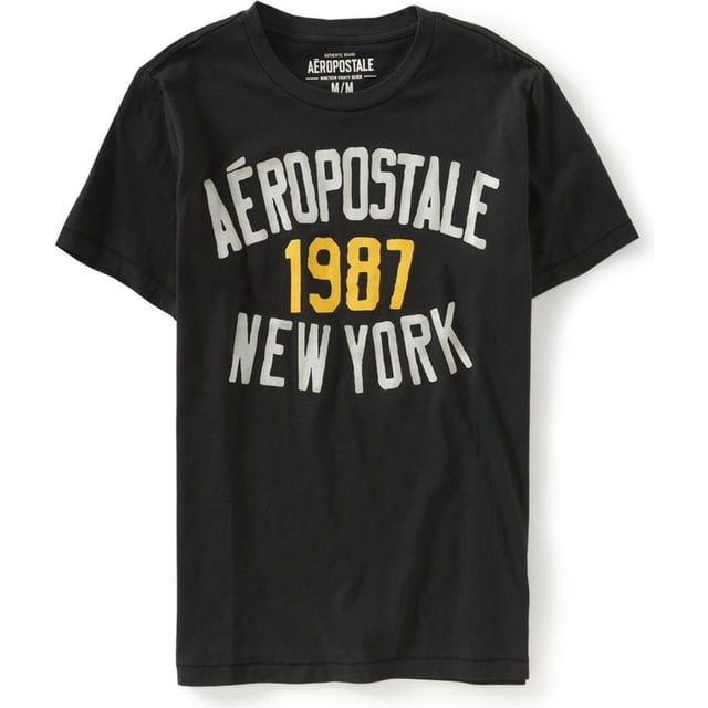Aeropostale Mens 1987 New York Painted Graphic T-Shirt, Gris, X-Small Aeropostale Camiseta gráfica