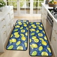 thumbnail image 4 of Kitchen Rugs Sets Of 2,Yellow Lemon Fruit Slices Blue Pattern Anti Fatigue Kitchen Mat Rugs Non Slip Washable,Decorative Kitchen Floor Mats for Kitchen,Sink,Laundry,17"x47"+17"x47", 4 of 5