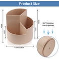 thumbnail image 5 of Portalápices de escritorio, diseño giratorio de 360 ​​grados, caja de almacenamiento de escritorio con tres rejillas circulares giratorias unisex de color rosa oscuro, 5 of 5