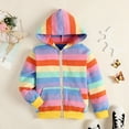 thumbnail image 4 of 1-9T Girls and Toddlers' Rainbow Zipper Hoodie Sweatshirt Jacket Top, 4 of 9