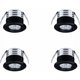 thumbnail image 1 of CHAO Juego de 4 focos LED empotrables en miniatura (negro), 3 W, blanco frío, 1 of 3