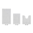 thumbnail image 2 of Better Trends Bathroom Rugs 3 Piece Set 100% Cotton Bath Rug Soft Water Absorbent Reversible, Machine Washable for Bathroom Decor U Shap Toilet Base Contour Mat White Lux Collection, 2 of 4
