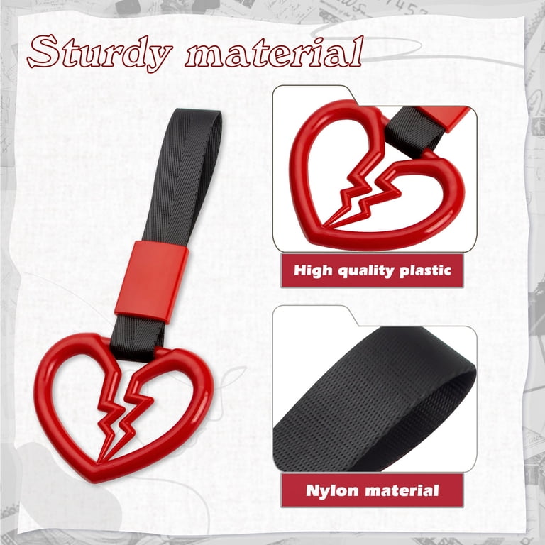 Xotic Tech 2 Pieces JDM Broken Heart Shaped Tsurikawa Car Handle