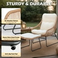 thumbnail image 2 of Tappio 2 Person Wicker Papasan Egg Chair, Outdoor Patio Basket Lounge Chair Indoor Oversized Egg Lounger with Thick Cushion for Living Room Bedroom Balcony Porch, Beige, 2 of 9