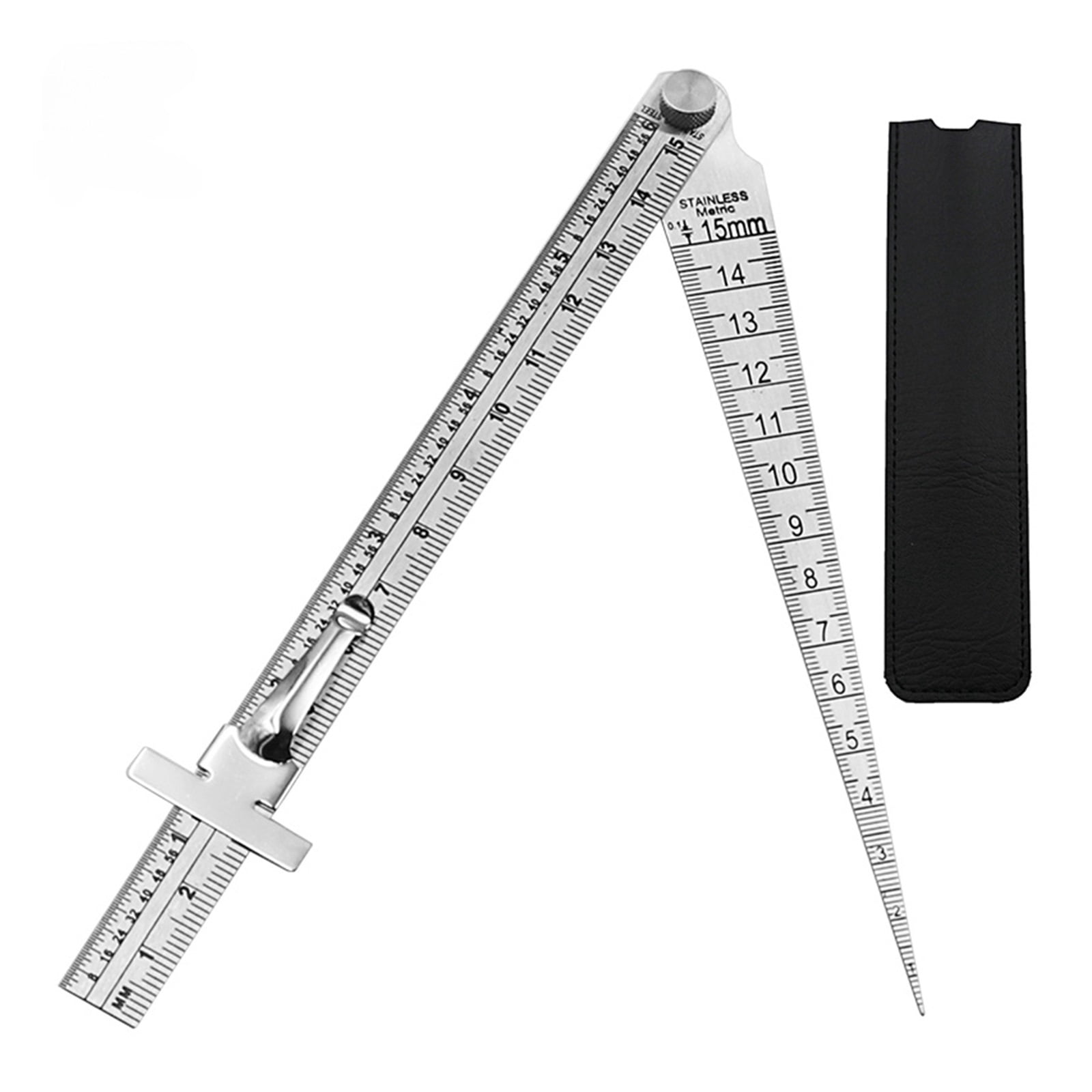 Taper Gauge Depth Gap Ruler Wedge Feeler 1-15mm Stainless Steel Hole Inspection ,Easy to Use