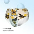 Adobk Yellow Flowers Hummingbird Print Boys Soft Cotton Underwear For