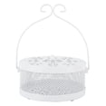 thumbnail image 1 of Soporte de bobina para mosquitos Soporte de cenizas de metal Caja de quema de incienso de bobina portátil redonda (blanco), 1 of 8