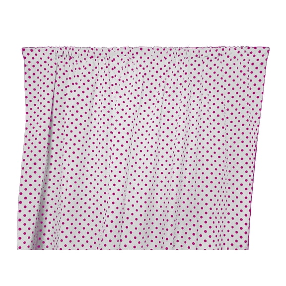 Cotton Curtain Polka Dots Print 58 Inch Wide / Small Dots Fuchsia on White