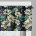 thumbnail image 3 of Ambesonne Vintage Window Valance, Blossoms Dragonflies, 54" X 12", Mint Green and Dark Blue, 3 of 5