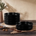 thumbnail image 4 of Vesteel Pasta Bowls Set of 6, 32oz Large Salad Bowl for Home Kitchen, Ceramic Serving Plates for Soup, Cereal, Fruits, Microwave & Dishwasher Safe, Matte Black, 4 of 9