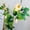 White Daisy, variant on Artificial Daisy Garland with Fairy Lights Greenery Rose Leaves Sprigs Vine Plant Blue Chrysanthemum Flower Dense Green Leaf Hanging Wreath for Home Garden Wedding Party Christmas Decoration
