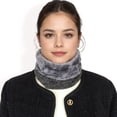 thumbnail image 2 of Women's Ribbed Knit Neck Warmer with Fleece Lining for Winter Warmth and Comfort-Dark Grey, 2 of 6