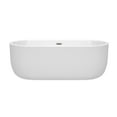 thumbnail image 2 of Hannah 67 Inch Freestanding Bathtub in White with Shiny White Trim and Floor Mounted Faucet in Brushed Gold, 2 of 5