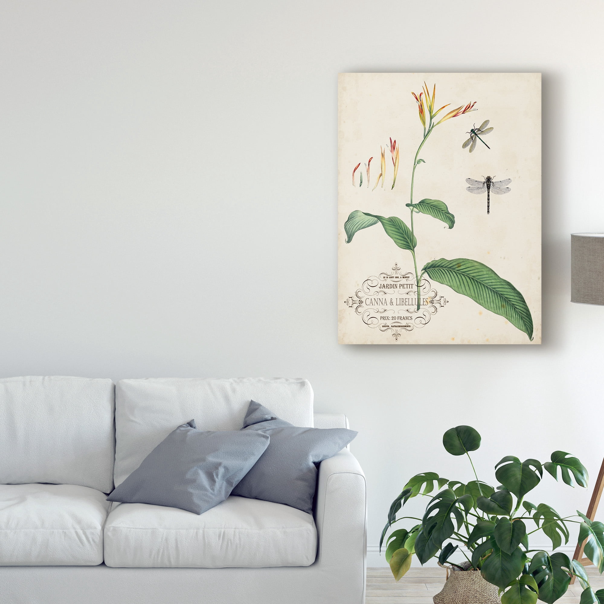Trademark Fine Art 'Canna And Dragonflies I' Canvas Art by Vision Studio