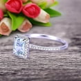 thumbnail image 6 of Classic And Stunning Look 10k White Gold 1.75 Carat 7x5mm Emerald Cut Aquamarine Engagement Ring, 6 of 6