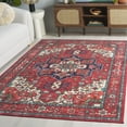 thumbnail image 3 of SAFAVIEH Orlando Alphonse Medallion Machine Washable Area Rug, Red/Beige, 8' x 10', 3 of 12