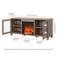 thumbnail image 5 of Evelyn&Zoe Quincy Rectangular TV Stand with Log Fireplace for TV's up to 65", Antiqued Gray Oak, 5 of 13