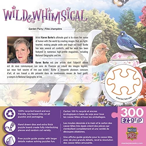 MasterPieces Wild & Whimsical Puzzles Collection - Fiesta en el jardín 300 piezas EZ Grip MasterPieces MasterPieces