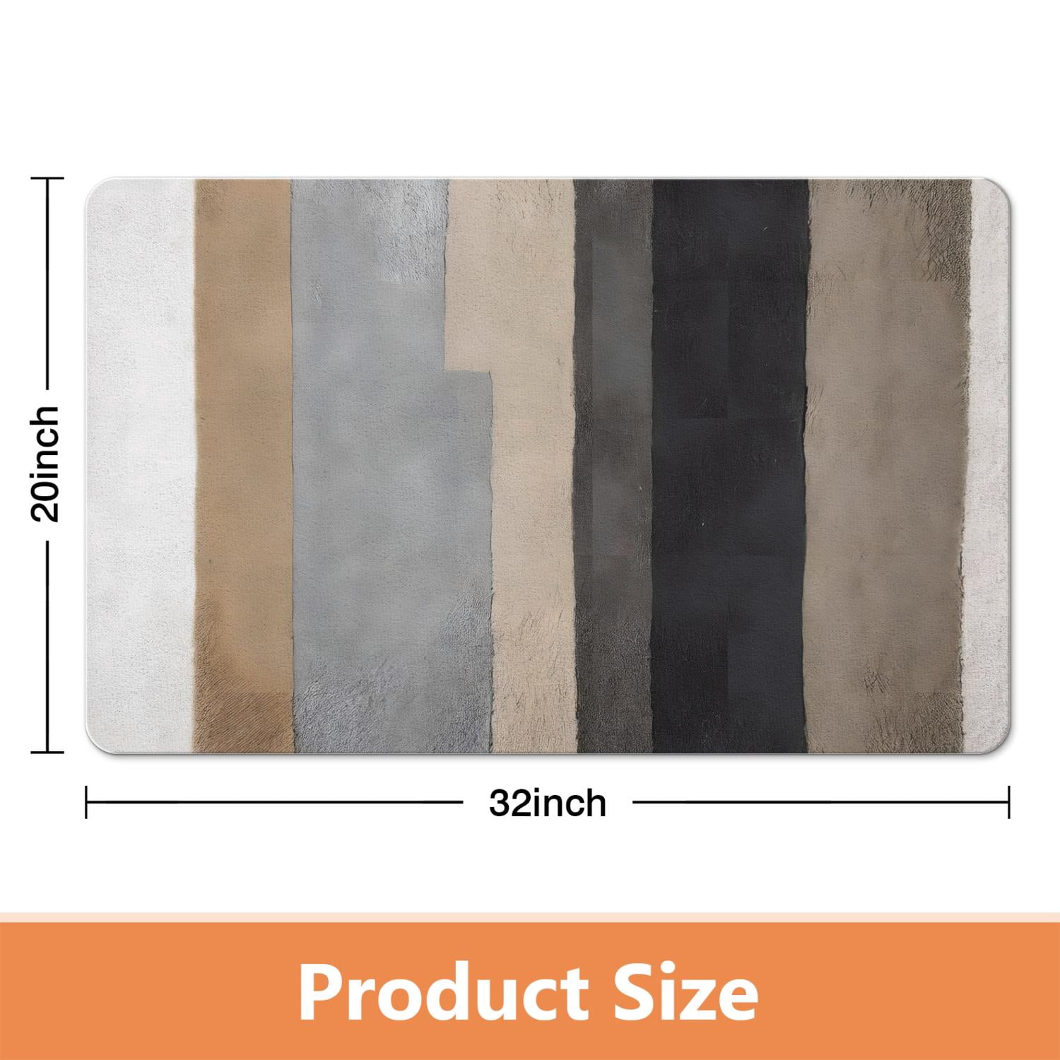 Plush Striped Microfiber Bathroom Rugs, Extra Thick and Absorbent 20x32 inch Bath Mat, Machine Washable, Anti-Slip for Bathroom Safety, Ideal for Tub and Shower