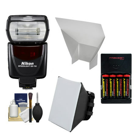 Nikon SB-700 Speedlight Flash + Softbox + Reflector + Batteries/Charger Kit for D3300, D3400, D5500, D7100, D7200, D500, D610, D750, D810